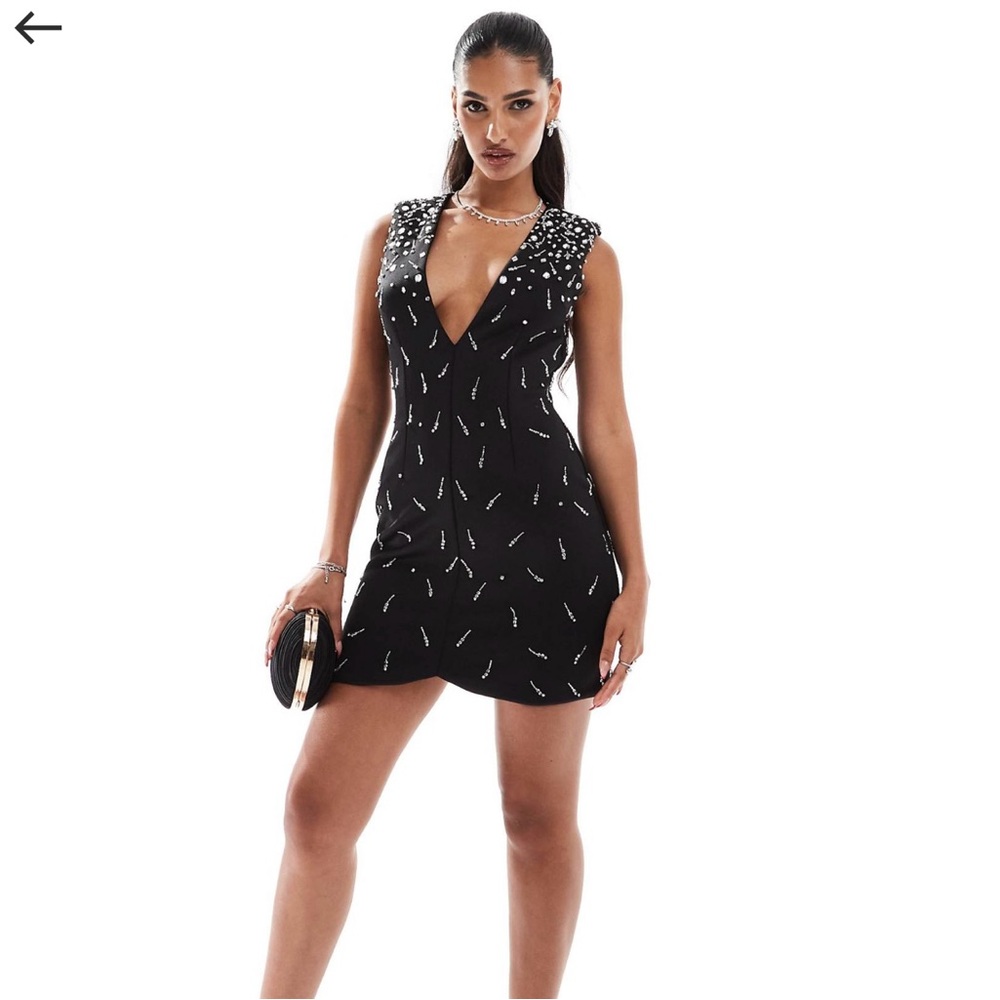 ASOS Black Sequin Embellished Mini Dress